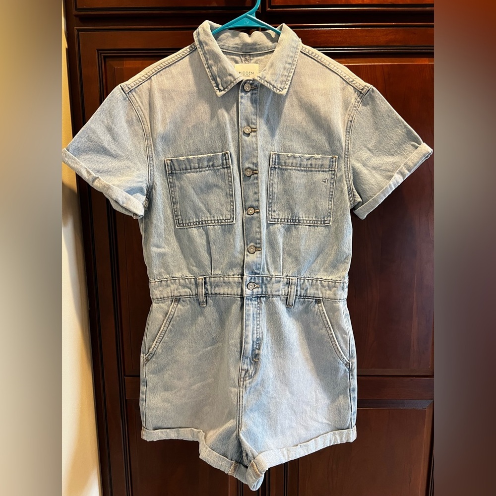 Hidden Jeans Denim Romper “The Dylan” NWT – L